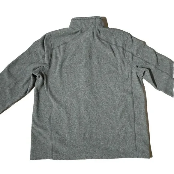 LL Bean Mens Large Regular Slightly Fitted 1/4 Zip Fleece Pullover Gray Jacket - Picture 9 of 10